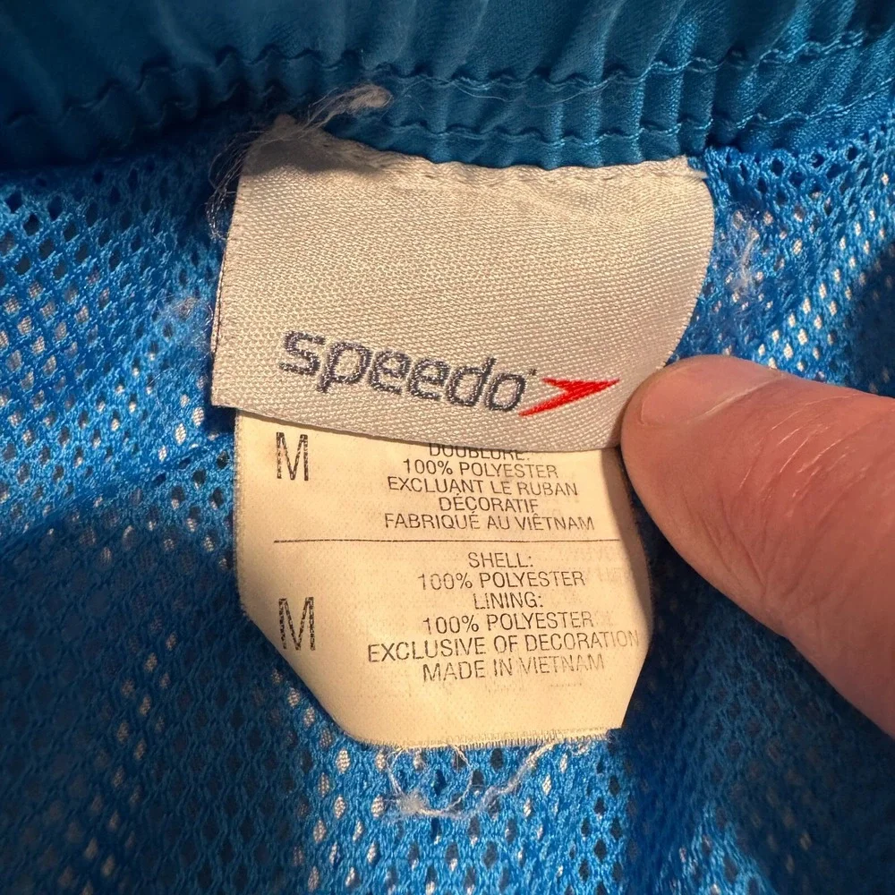 Speedo Swim Shorts Blue Volley‎ Beach Lined Trunks Men's Size Medium 10